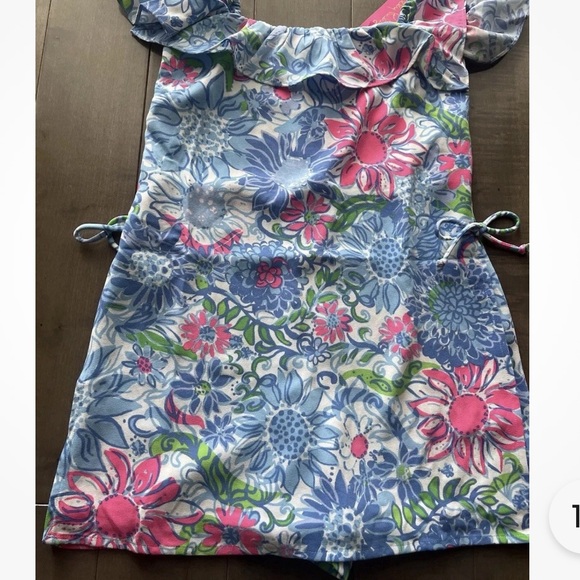 lilly pulitzer zoya ruffle romper frenchie blue NWT size 8 - Picture 2 of 5